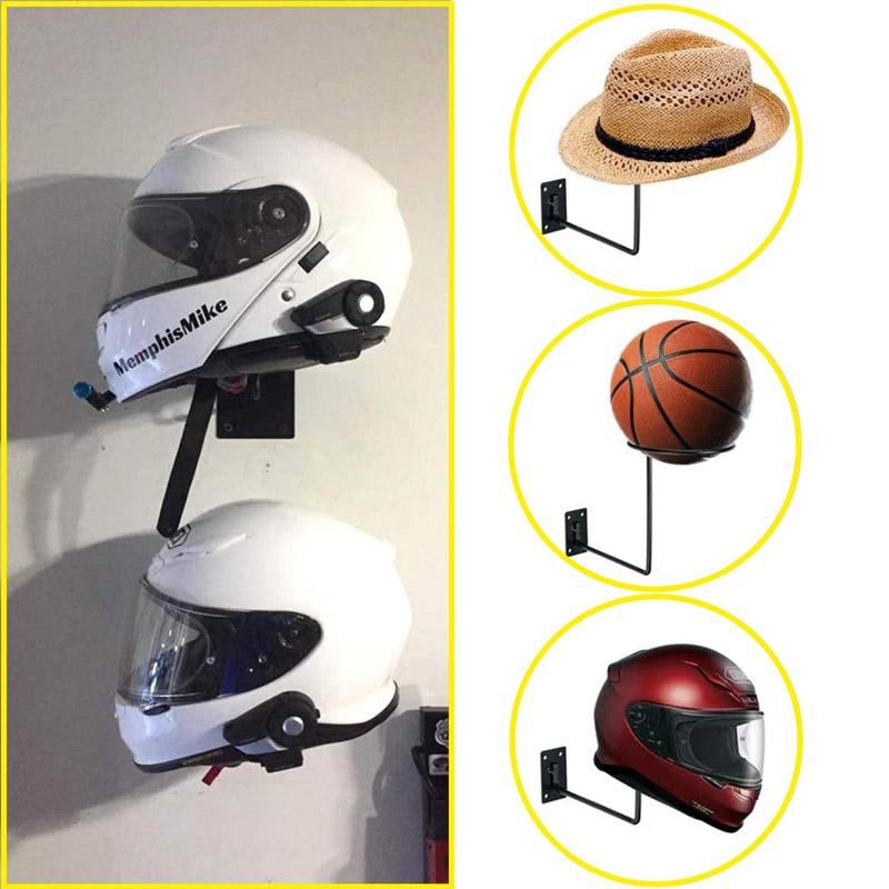 Wall-mounted helmet holder