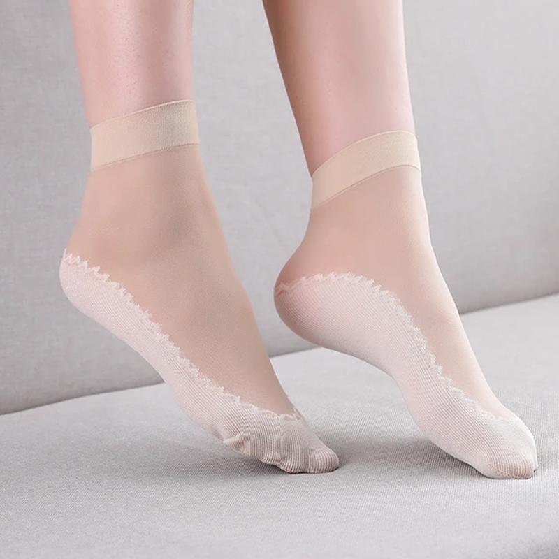 Silky Anti-Slip Cotton Socks, 5 Pairs