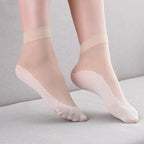 Silky Anti-Slip Cotton Socks, 5 Pairs