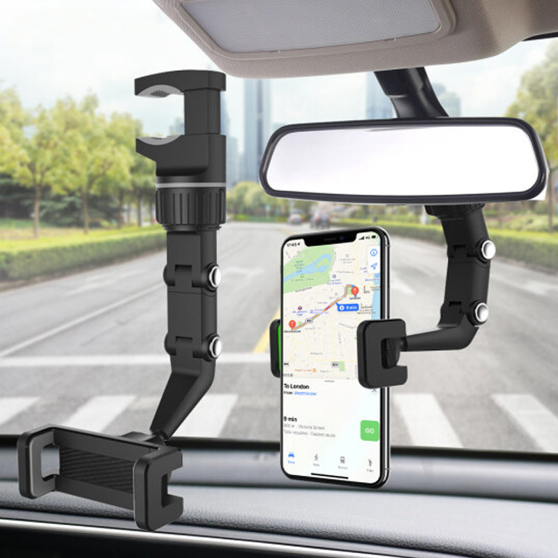 Multifunctional rearview mirror phone holder