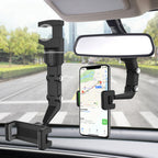 Multifunctional rearview mirror phone holder