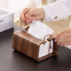 Wooden Brass Tissue Holder