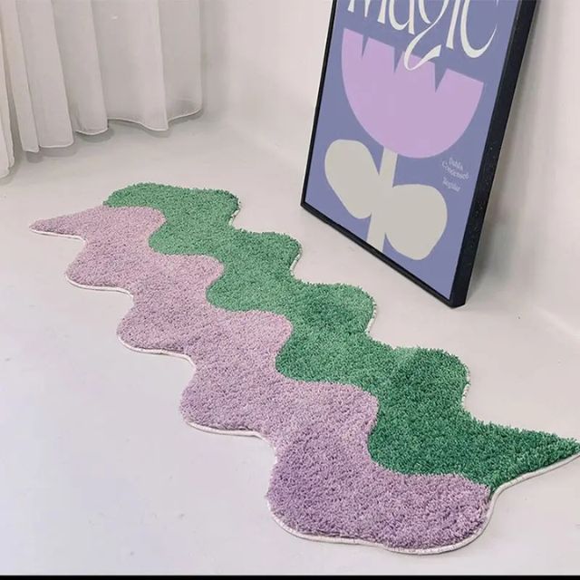 Abstract Color Block Rug made of Cotton-Polyester