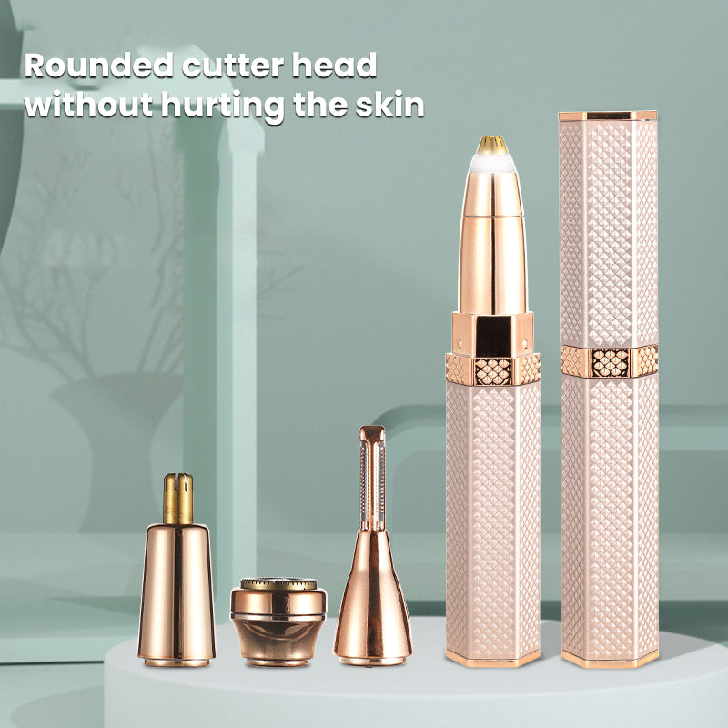 4 In 1 Facial Electric Shaver For Women, Full Body Epilator Rechargeable Eyebrow Nose Bikini Area Hair Clipper