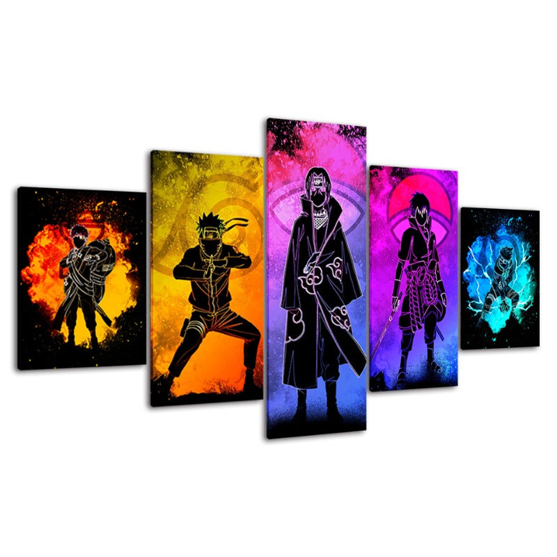 5 piece Naruto Anime - canvas wall art painting