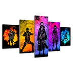 5 piece Naruto Anime - canvas wall art painting