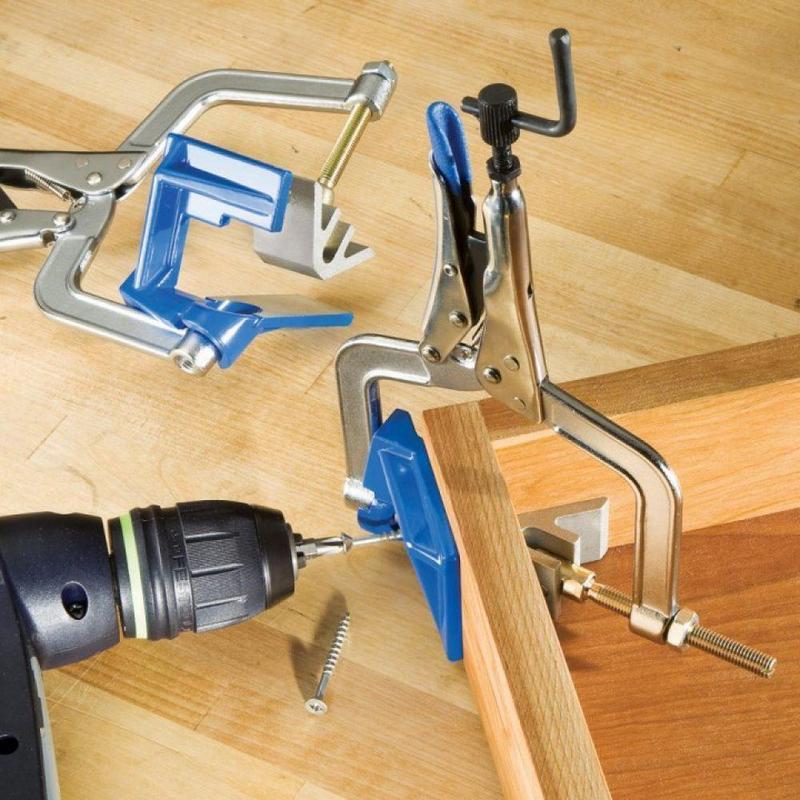 90-degree corner clamp and "T" support