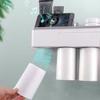 Practical toothbrush holder set with toothpaste dispenser