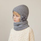 Kids Winter Fleece Scarf Suit Knit Hat