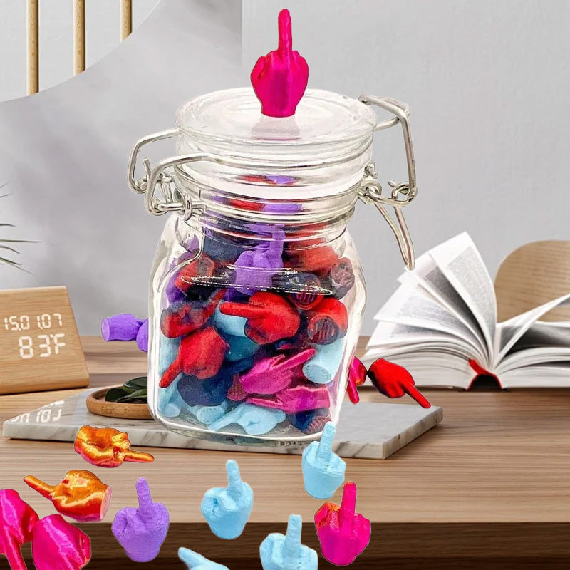 Glass with Middle Fingers