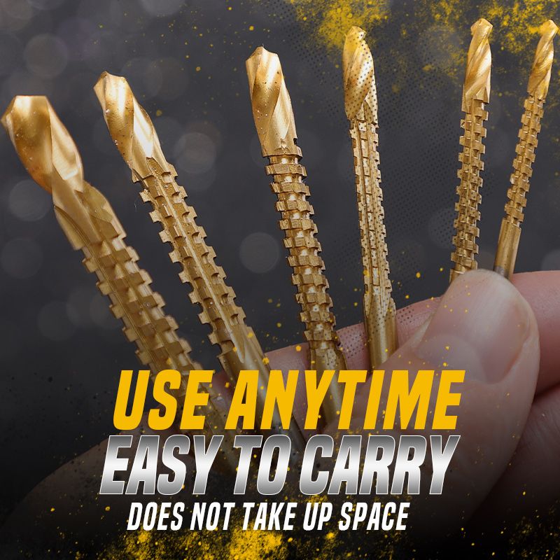 Titanium-coated high-speed steel bits with tags (6 pcs.)