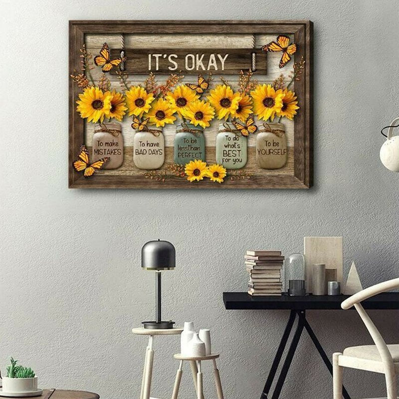 Butterfly Sunflower Wall Art