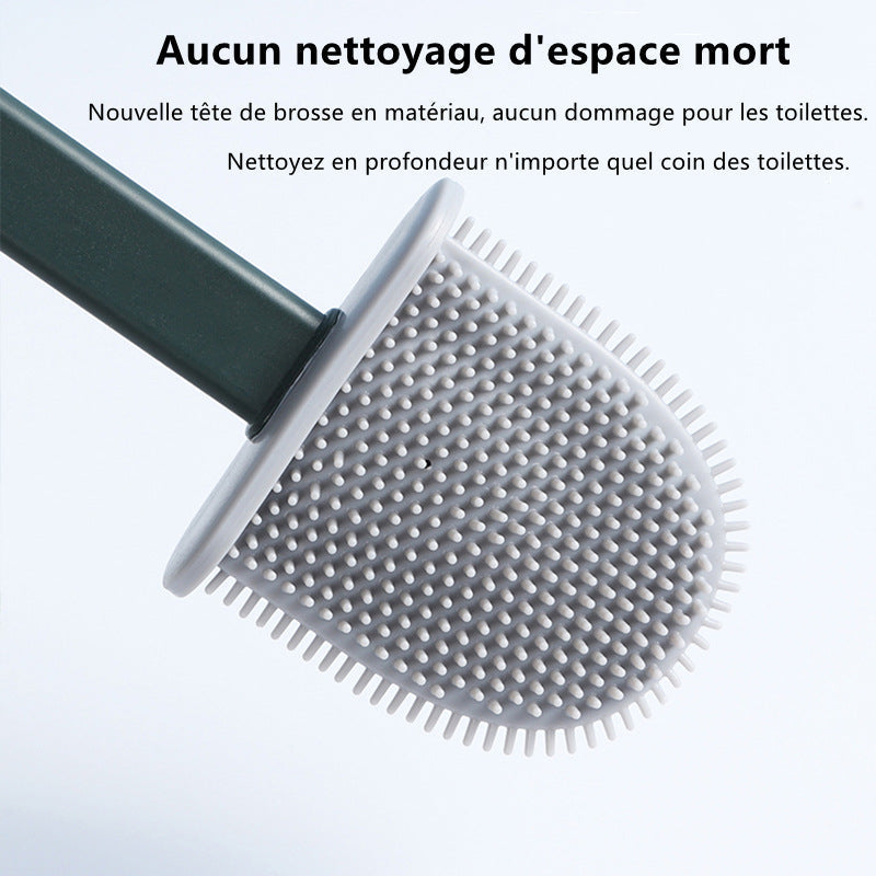 Silicone toilet brush without dead corners