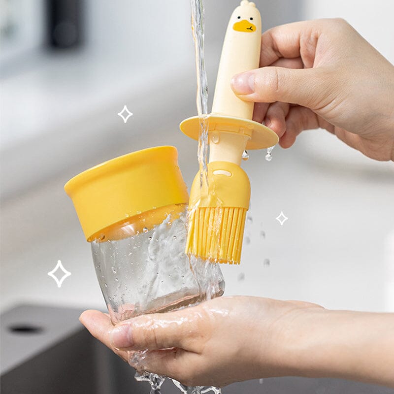 Oil dispenser with brush for BBQ