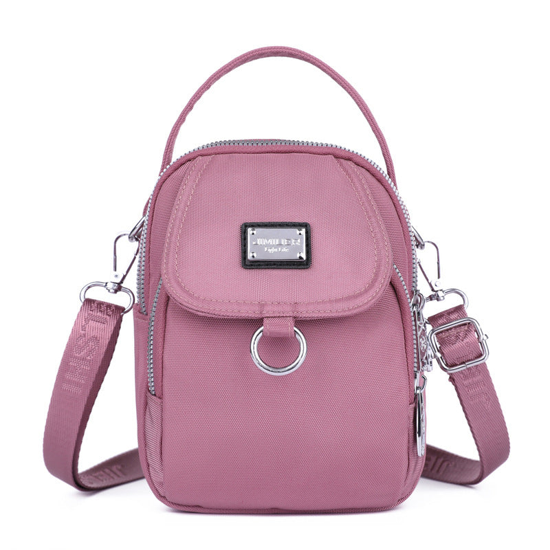 Women's Waterproof Nylon Shoulder Bag with Detachable Strap