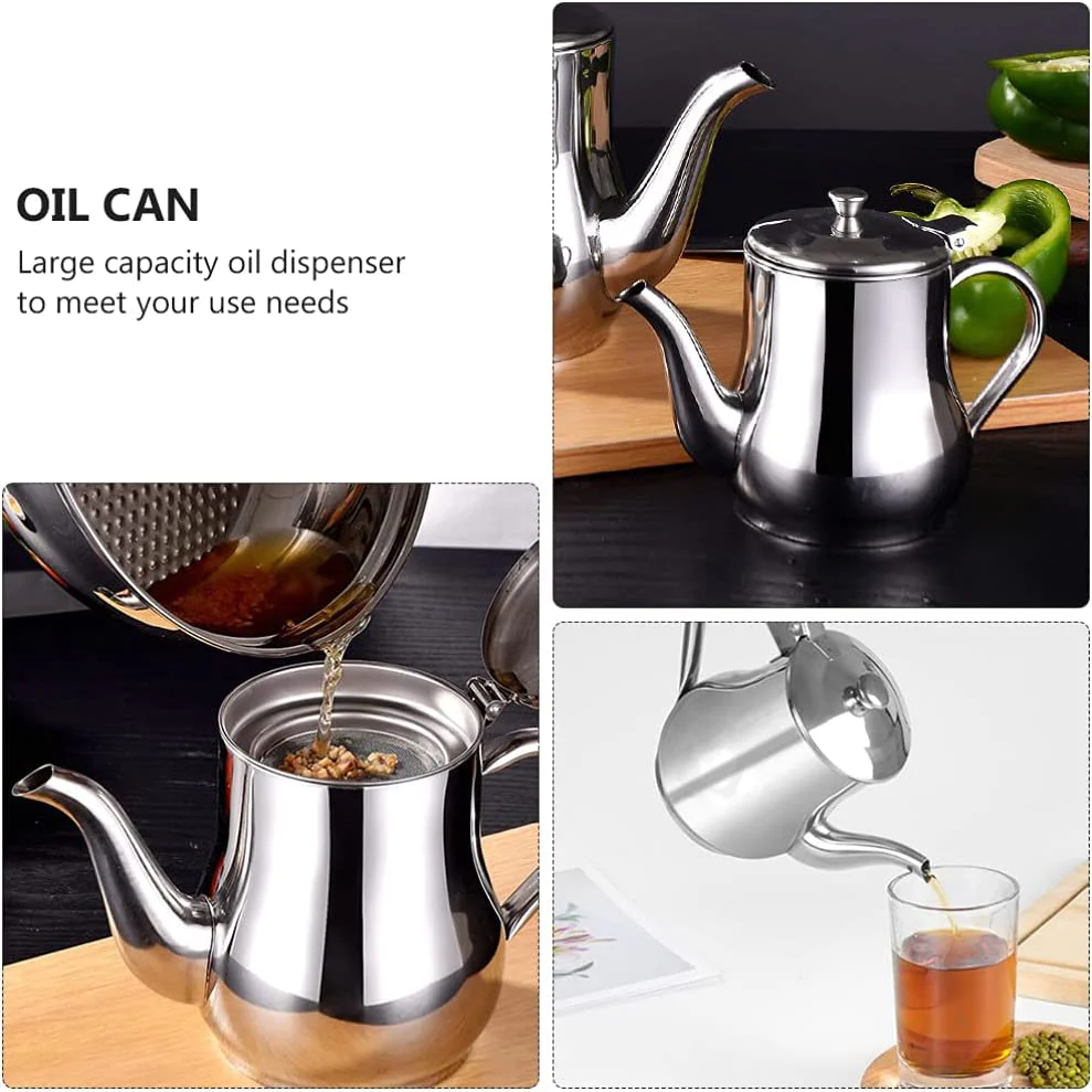 Oil filter jug in stainless steel