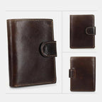 Vintage Leather PU Wallet with three compartments and multiple slots
