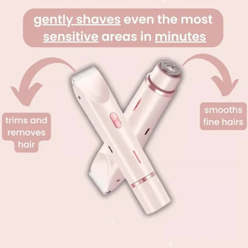 Dual Head Electric Shaver for Women with Trimmer