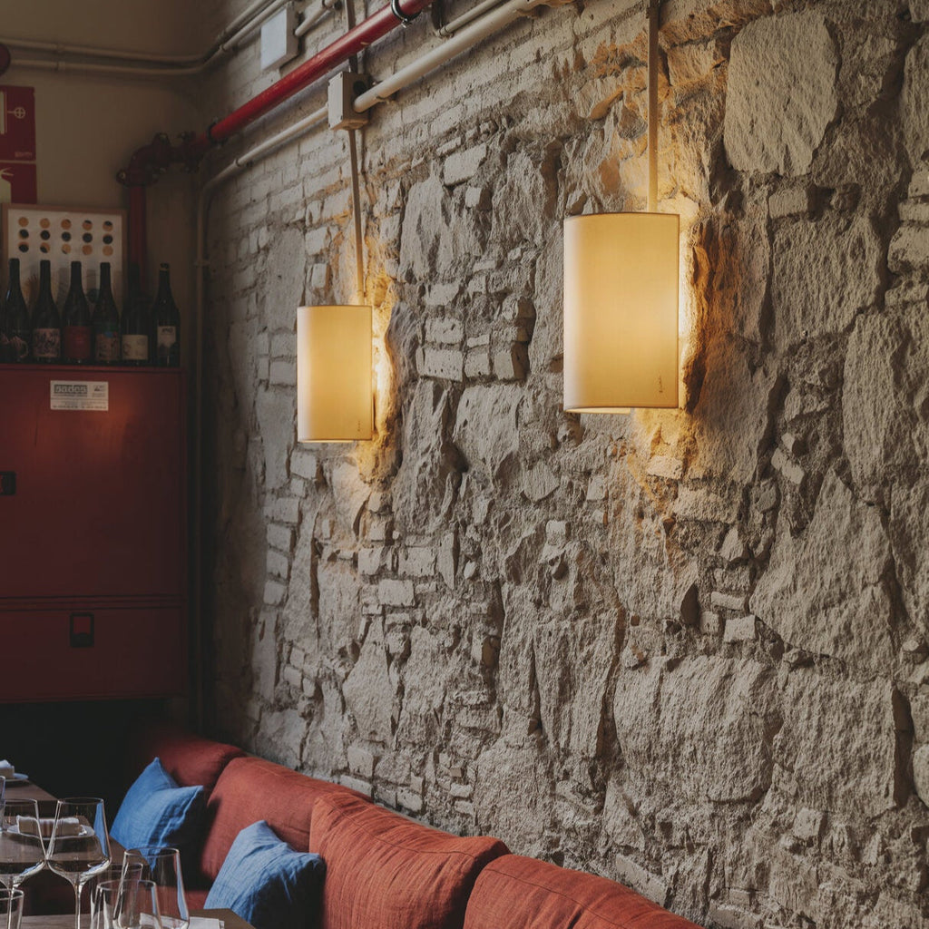 Fabric Wall Lamp in Japanese Wabi-Sabi Style