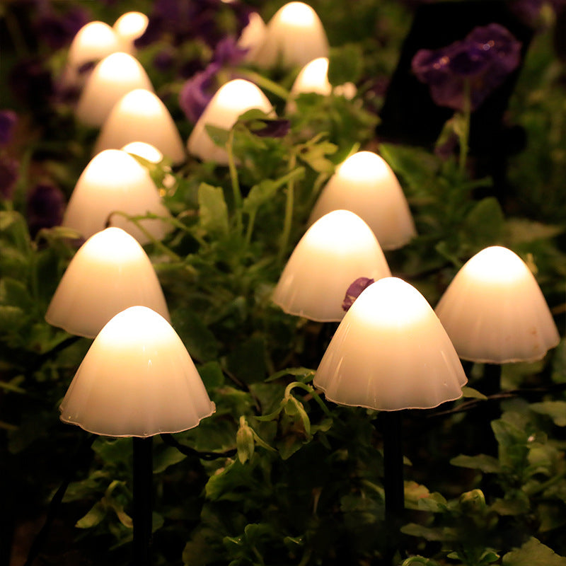 LED Solar String Lights Ground Stake Mushroom Lights