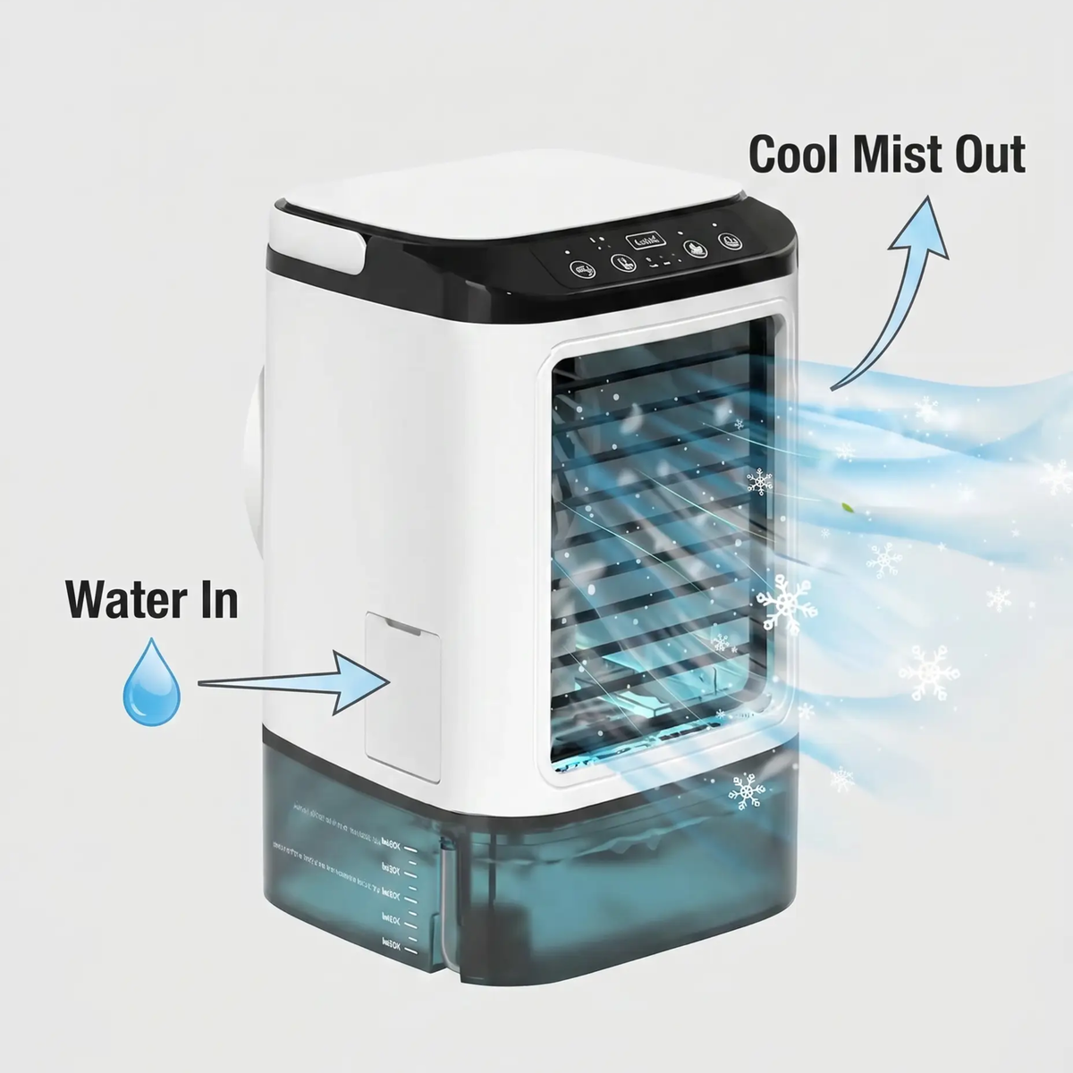 3-Speed Portable Air conditioner with Ultrasonic Cooling