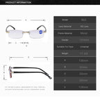 Progressive reading glasses with high hardness and anti-blue light filter for distance and near viewing