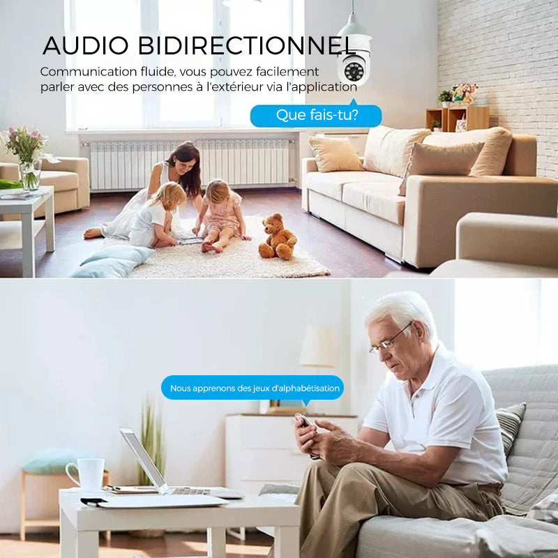Wireless security camera without cables with light bulb