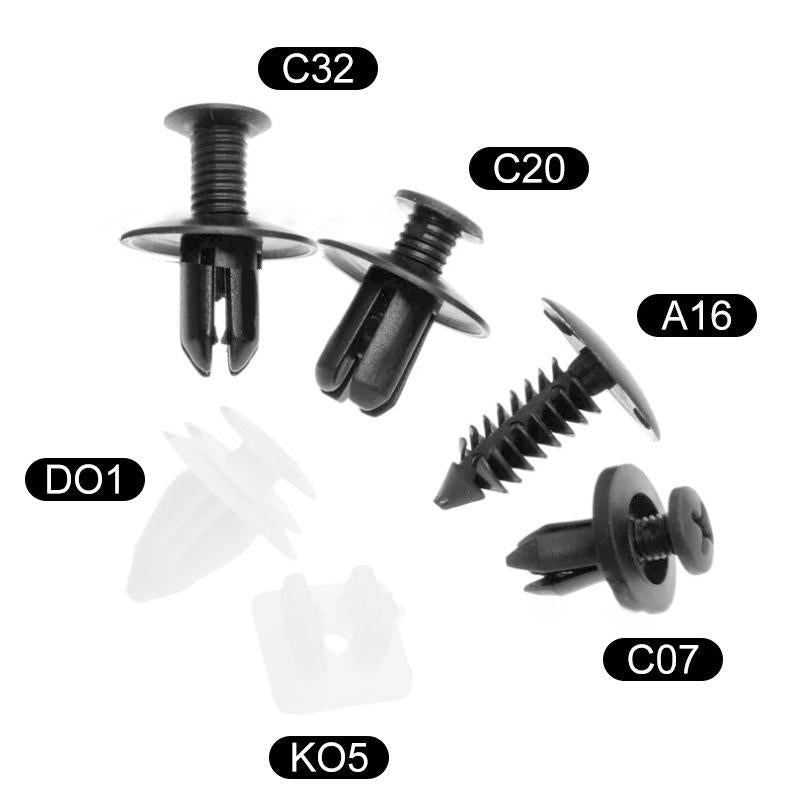 Universal Car Plastic Fender Fastening Clips (150 Pieces)