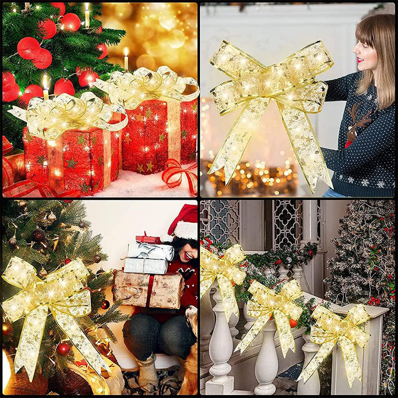 Ribbon Christmas tree decorative lights