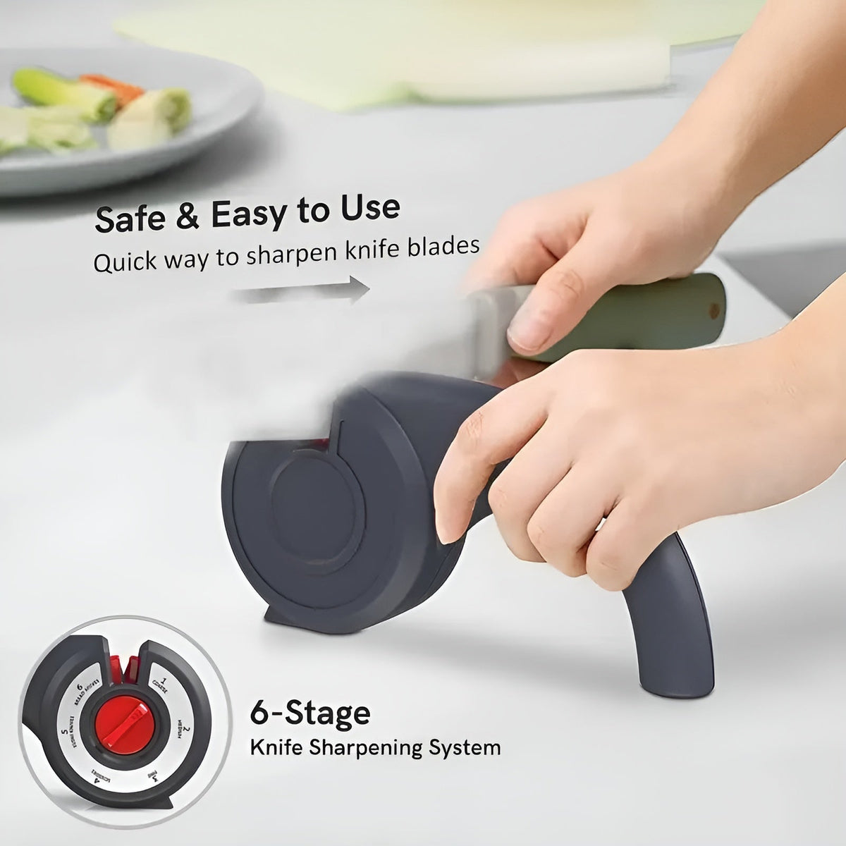 6-in-1 Multi Tool Anti-Slip Knife Sharpener