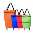 Foldable shopping bag with wheels