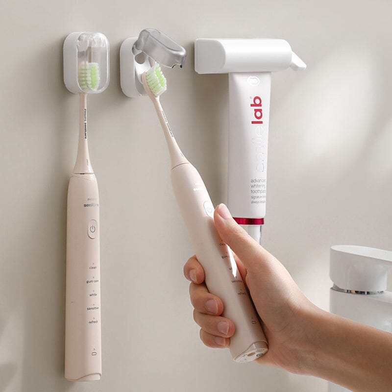 Wall-mounted toothbrush holder with cover