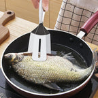 Double-sided stainless steel turner with non-slip handle – Ideal for grilling and frying