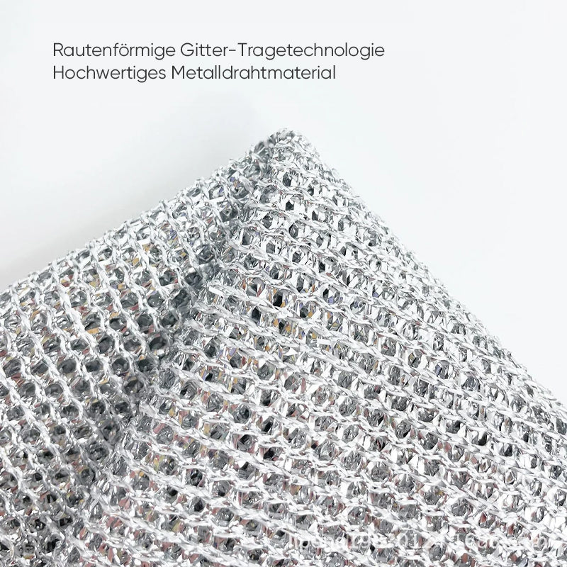 Multi-purpose dishwashing cloth made of wire for wet and dry