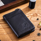 Wallet with multiple compartments Anti-RFID with coin pocket
