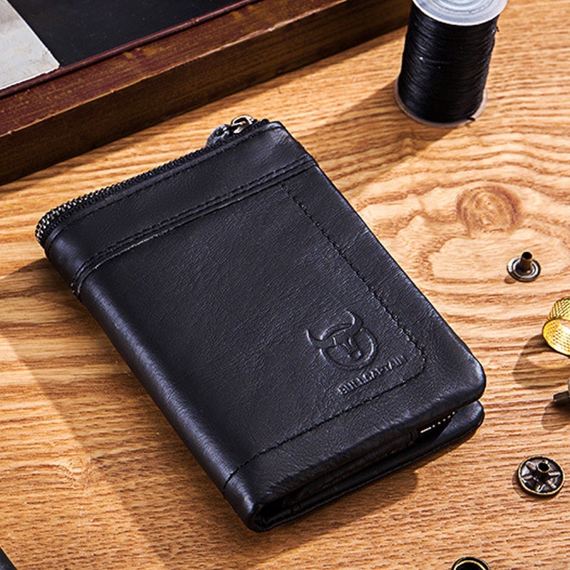 Wallet with multiple compartments Anti-RFID with coin pocket
