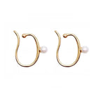 Minimalist Simulated Round Small Pearl Ear Cuff Earrings For Women