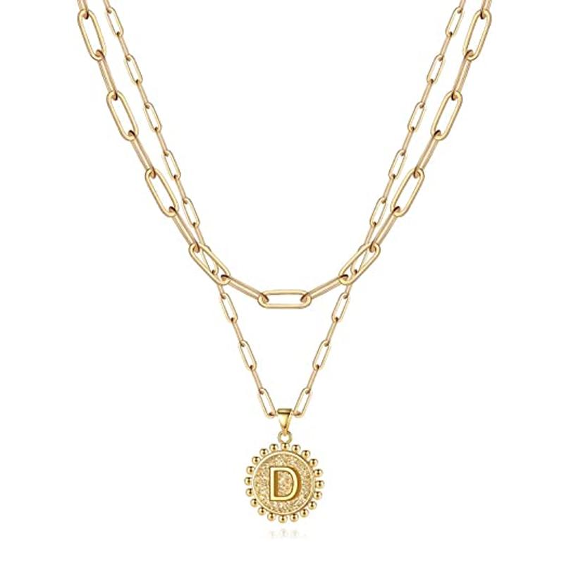 Golden Initial Necklaces for Women