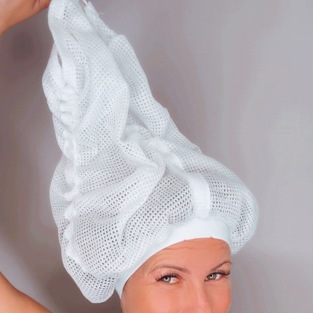 Net Plopping Cap for Drying Curly Hair