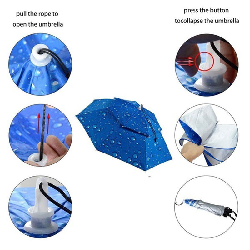 Outdoor Double-Layer Rain Umbrella Hat