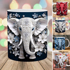 3D Elephant Flower Mug