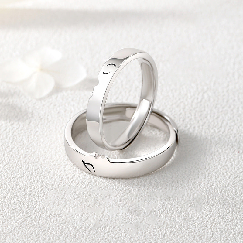 Love at first kiss couple rings
