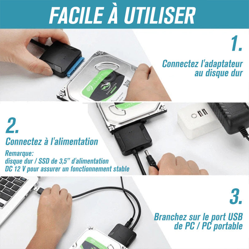 USB 3.0 to SATA III hard drive adapter
