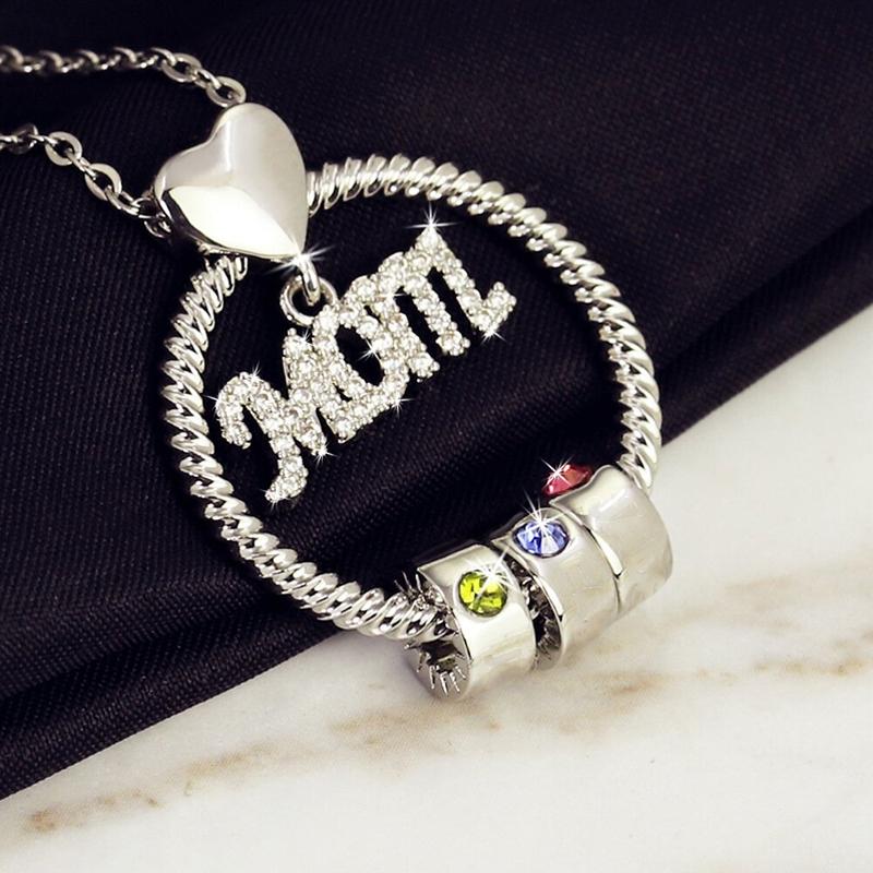 Birthstone necklace for the mother
