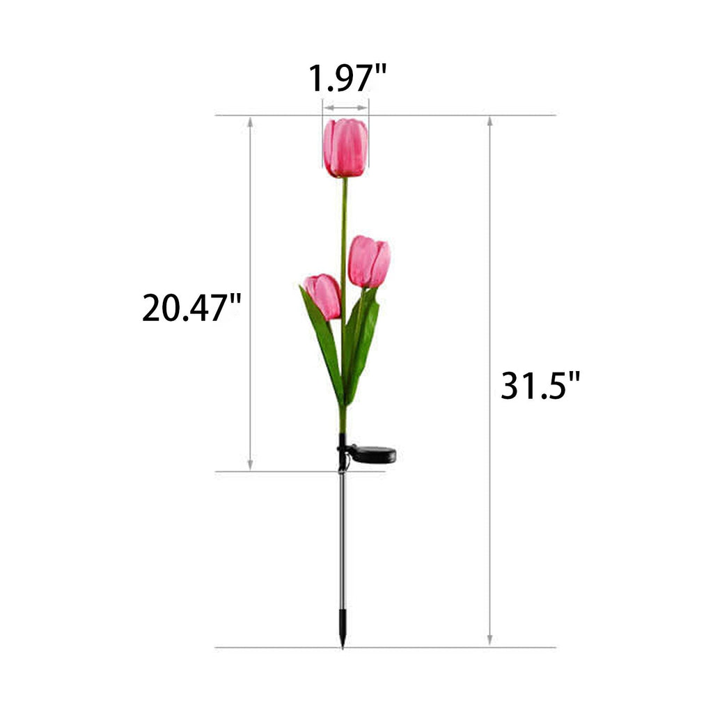 Solar Tulip Lawn Light Outdoor Garden LED Tulip Flower Light Ground Stake Landscape Light