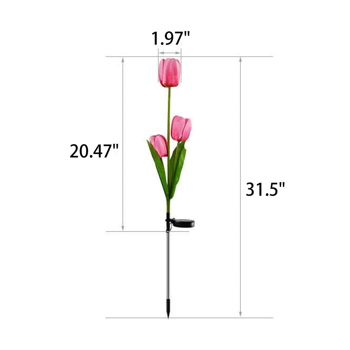 Solar Tulip Lawn Light Outdoor Garden LED Tulip Flower Light Ground Stake Landscape Light