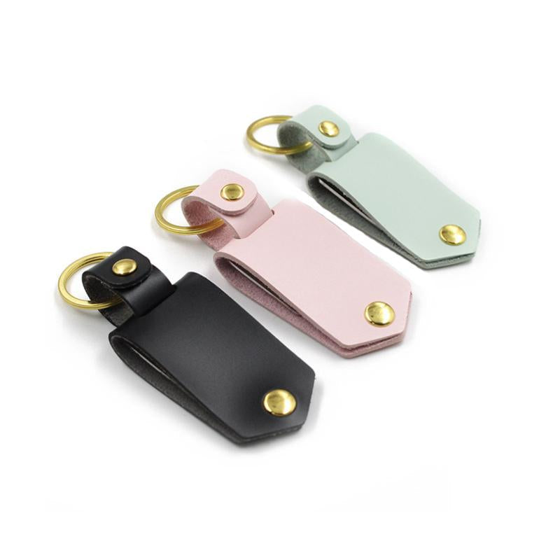 Leather keychain with family photo