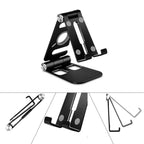 Multipurpose foldable smartphone holder made of aluminum alloy