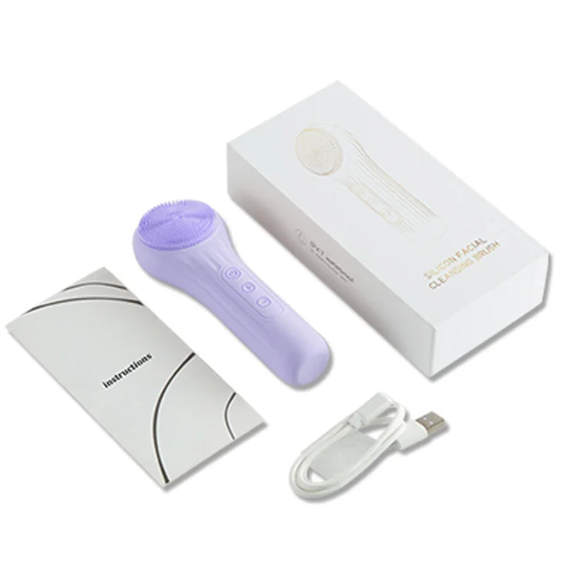 Rechargeable Face Scrubber with Facial Cleansing Brush
