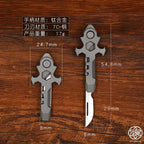 Titanium Multi-Tool Keychain: Mini EDC Gadget with Bottle Opener & Box Cutter